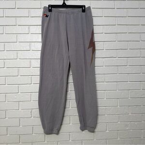 Aviator Nation Men’s Sweatpants XL Gray Lightning Bolt Joggers
